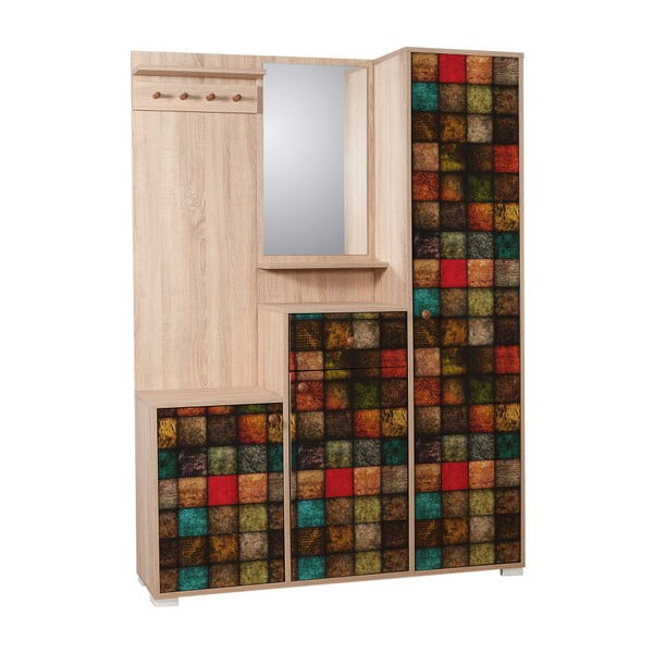 Kardelen Square barna tükrös előszoba szekrény, magasság 188 cm