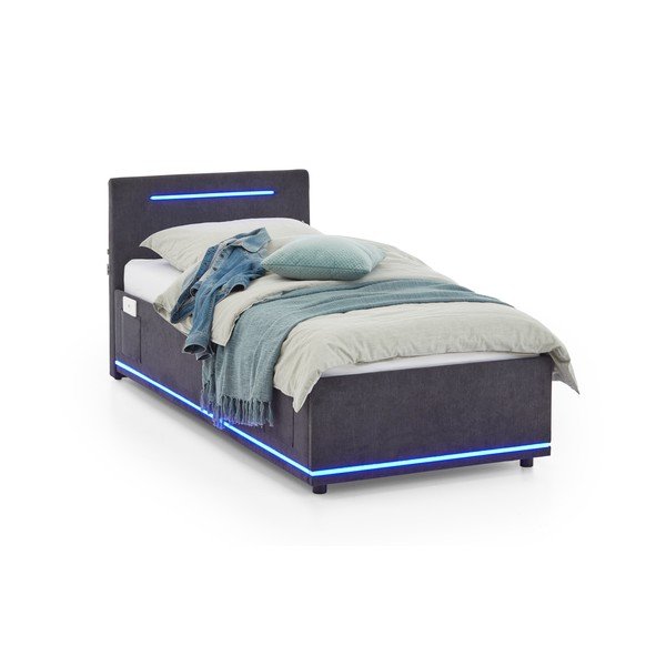 Sötétszürke kárpitozott gyerekágy ágyrács nélkül 90x200 cm Circle – Meise Möbel-image-4