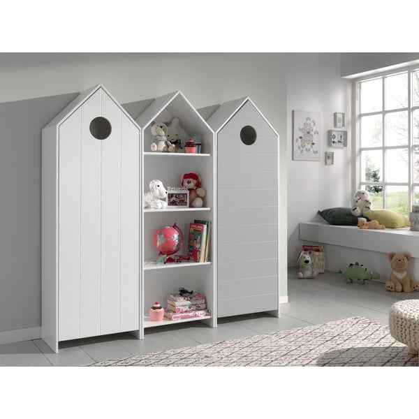 Fehér-világosszürke nyitott gyerek ruhásszekrény 173x171,5 cm CASAMI – Vipack-image-1