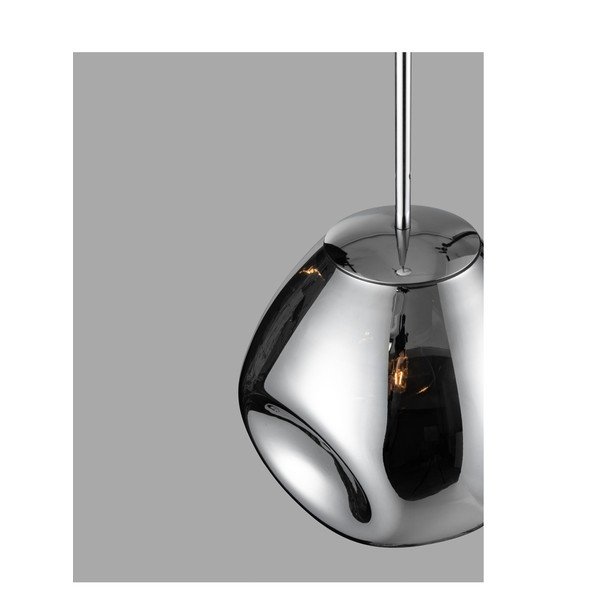Fényes ezüstszínű üveg függőlámpa ø 25 cm Lava – Nova Luce-image-2