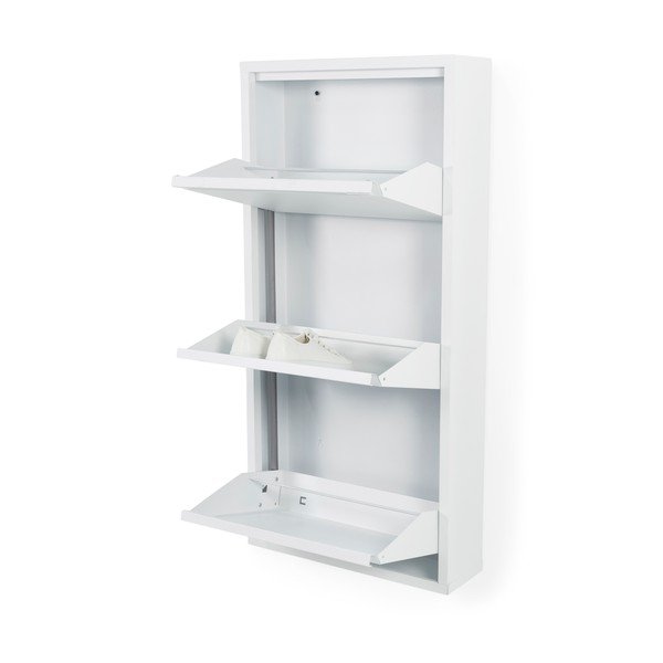 Fehér fém billenő ajtós cipőtartó 50x103x15 cm Billy – Spinder Design-image-2