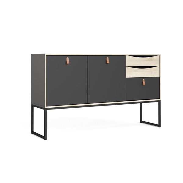 Stubbe fekete komód, 147 x 87 cm - Tvilum-image-3