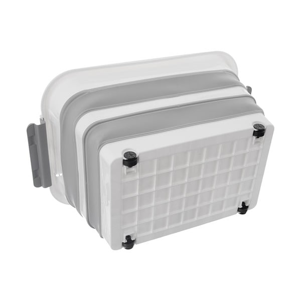 Fehér-szürke fedeles műanyag tárolódoboz 54x39x28 cm Kemp – Orion-image-2