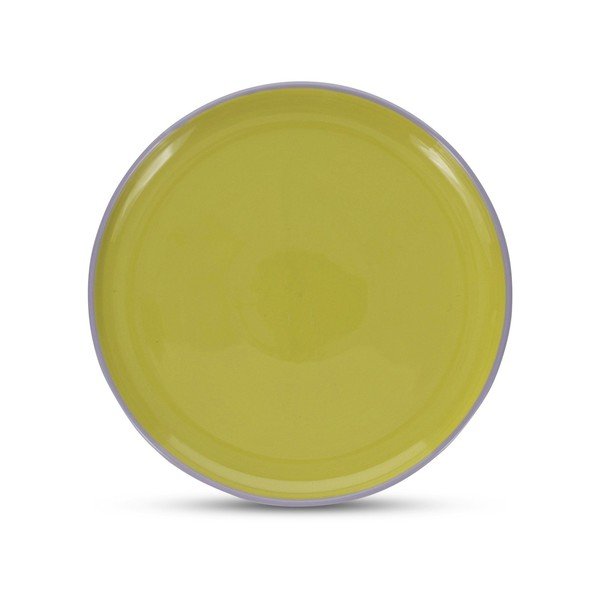 Zöld-lila kőedény tányér ø 26 cm Duo – ONA