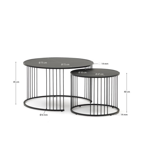 Kerek tárolóasztal üveg asztallappal ø 75 cm Hadar – Kave Home-image-4