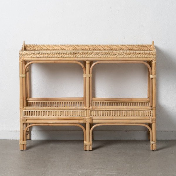 Natúr színű rattan konzolasztal 38x100 cm Ratán – Ixia-image-2