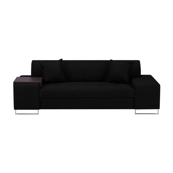 Orlando fekete kanapé ezüstszínű lábakkal, 220 cm - Cosmopolitan Design