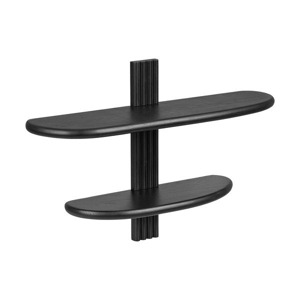 Fekete többszintes tölgyfa fali polc 65 cm Aliano – House Nordic
