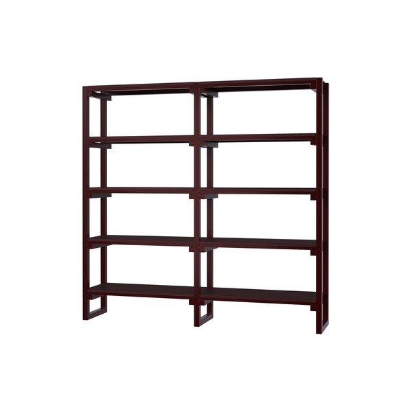 Borvörös bükkfa polcos állvány 184x180x37 cm Noru – noo.ma