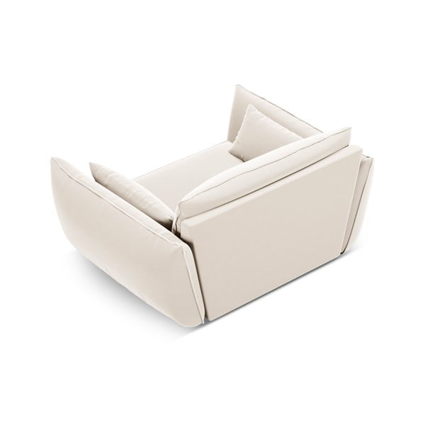 Bézs bársony fotel Vanda – Mazzini Sofas-image-3