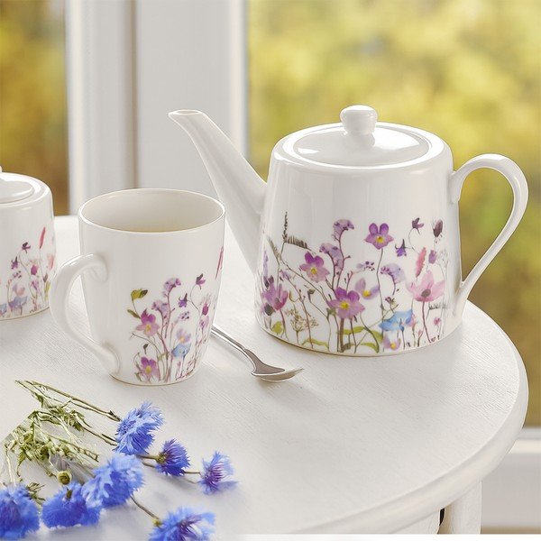 Fehér-lila porcelán teáskanna 1 l Louka – Orion-image-1