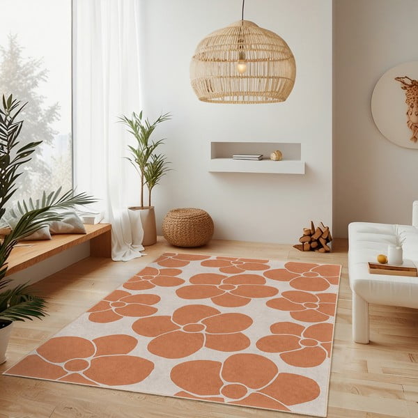 Narancssárga mosható futószőnyeg 80x200 cm Orange Meadow – Mila Home-image-2