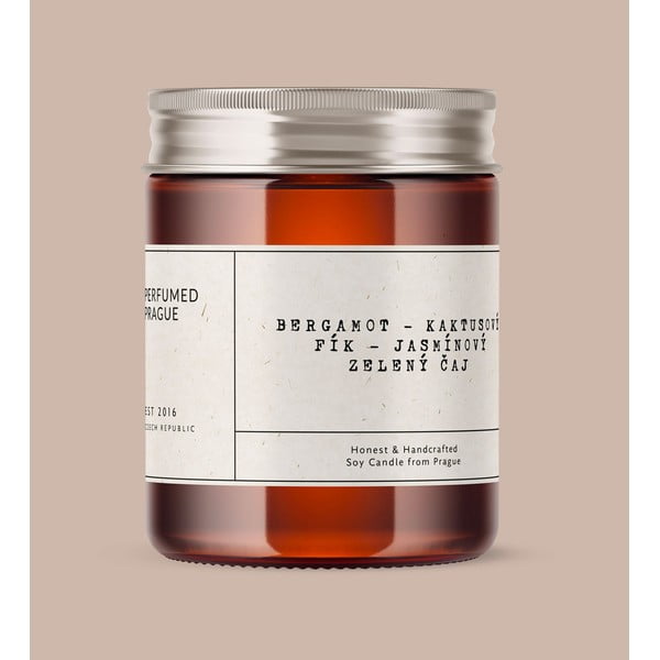 Illatos szójaviasz gyertya égési idő 40 ó #46 Bergamot, Jasmine, Opuncia – Perfumed Prague-image-1
