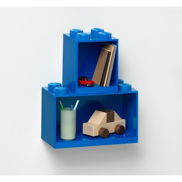 Brick 2 db-os gyerek kék fali polc szett - LEGO®-image-1