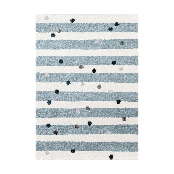 Fehér-kék antiallergén gyerek szőnyeg 230x160 cm Stripes nad Dots - Yellow Tipi