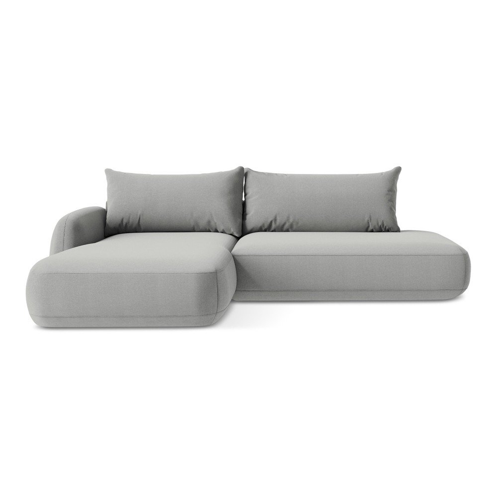 Világosszürke kinyitható sarokkanapé (bal oldali-heverő résszel) Hale  Makamii