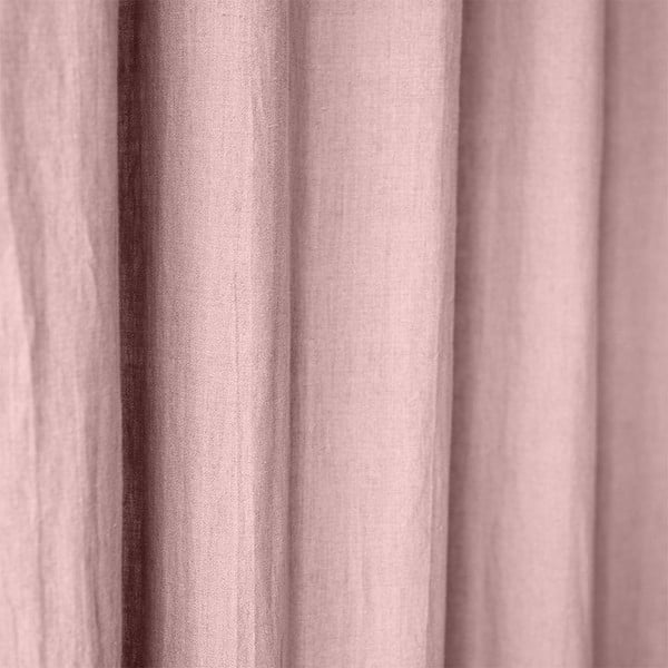 Night Time középen elhúzható világos rózsaszín vászonfüggöny, 275 x 140 cm - Linen Tales-image-1