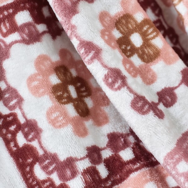 Rózsaszín mikroplüss takaró 130x170 cm Crochet Print – Catherine Lansfield-image-2