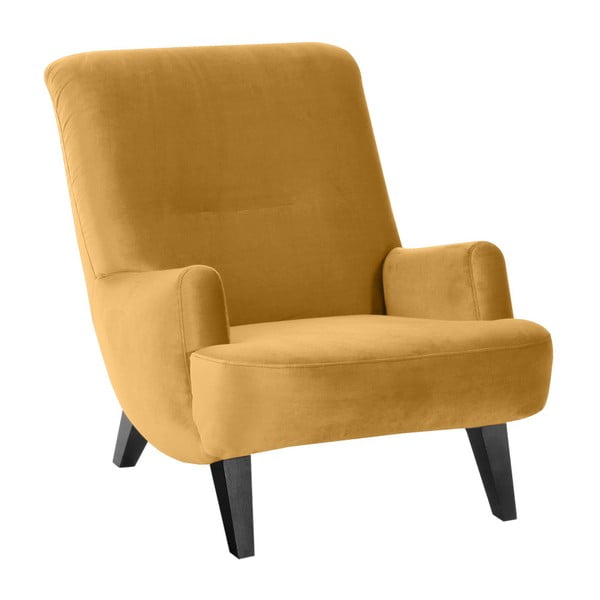 Brandford Suede sárga fotel fekete lábakkal - Max Winzer