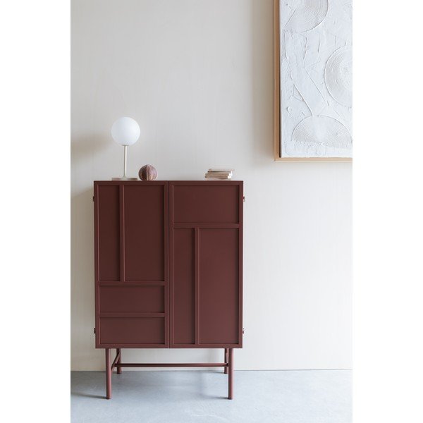 Piros fém szekrény 70x105x35 cm Davis – White Label-image-1