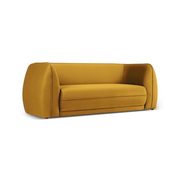 Sárga bársony kanapé 190 cm Lando – Micadoni Home-image-2