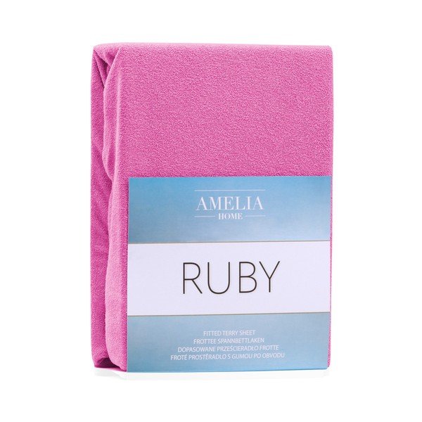 Ruby Fuchsia fukszia színű kétszemélyes gumis lepedő, 200-220 x 200 cm - AmeliaHome-image-1