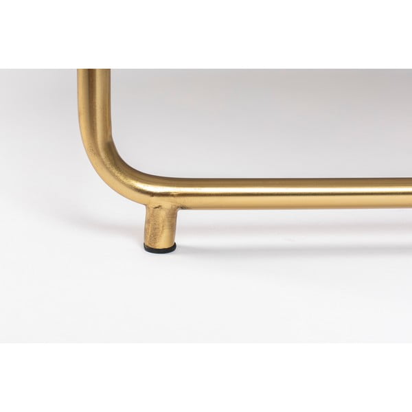 Zöld-aranyszínű kerek dohányzóasztal márvány asztallappal ø 70 cm Timpa – White Label-image-4