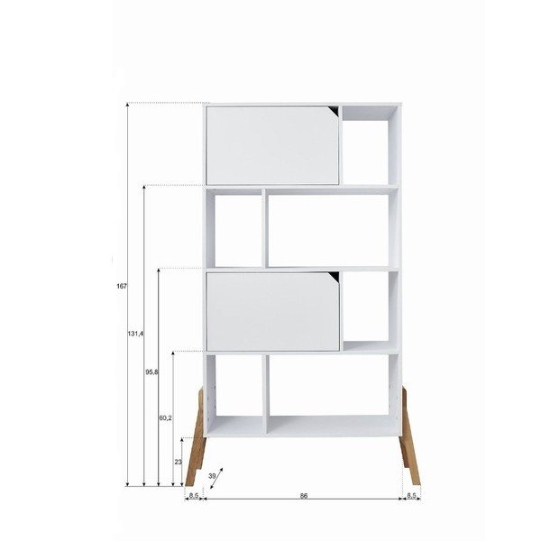 Lotta fehér tölgyfa könyvespolc - BELLAMY-image-3