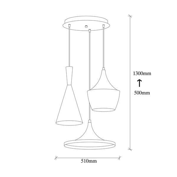Fekete-rézszínű függőlámpa fém búrával ø 51 cm Elmas – Opviq lights-image-3