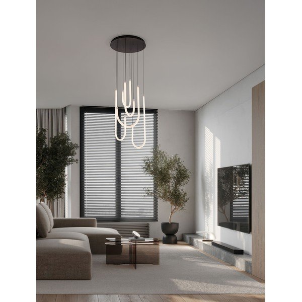 Fehér-matt fekete acél LED dimmelhető függőlámpa akrilüveg búrával ø 50 cm Topaz – Nova Luce-image-1