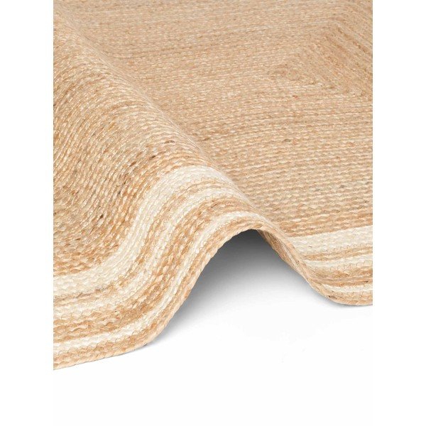 Krémszínű-natúr színű kétoldalas-kézi szövésű juta szőnyeg 120x170 cm Jutta – Hanse Home-image-3