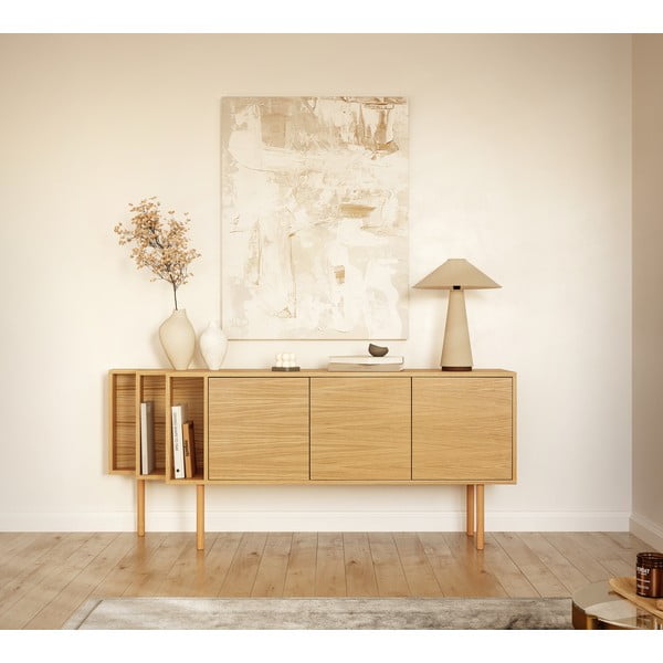 Natúr színű komód tölgyfa dekorral 189x65x44 cm Shift – Woodman-image-1