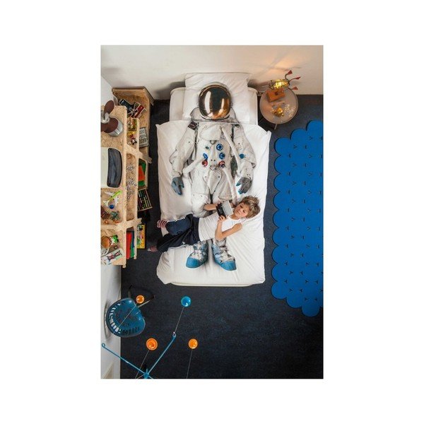 Űrhajós egyszemélyes pamut ágyneműhuzat, 135 x 200 cm - Snurk-image-1