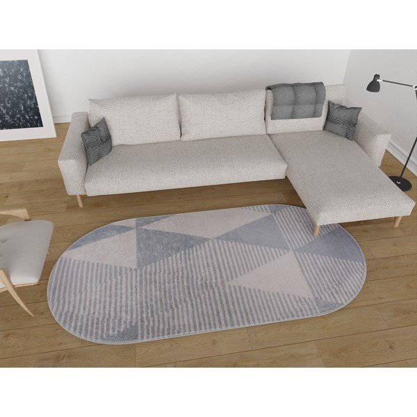 Szürke mosható szőnyeg 80x120 cm Oval – Vitaus-image-1