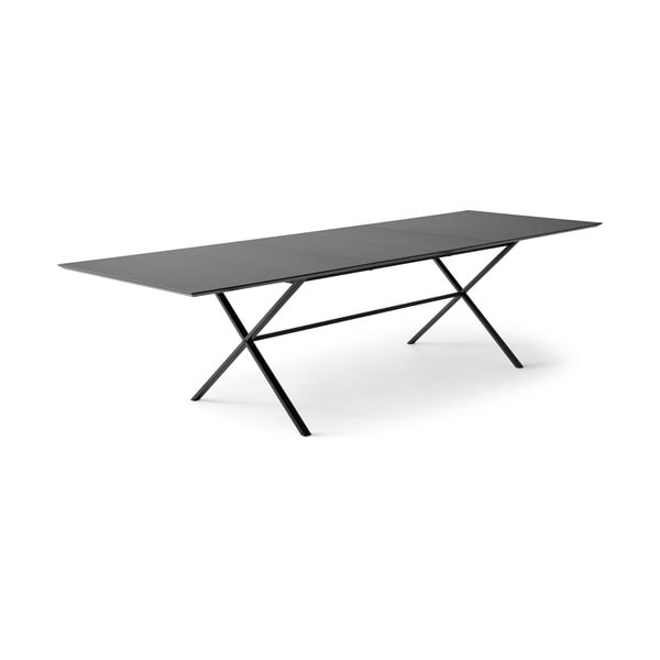 Fekete bővíthető étkezőasztal fekete asztallappal 100x210 cm Meza – Hammel Furniture-image-1