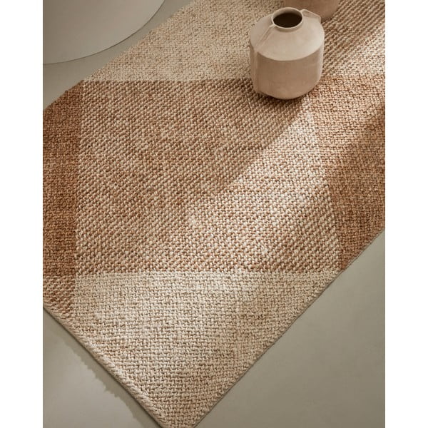 Bézs-krémszínű juta szőnyeg 160x230 cm Maelan – Kave Home-image-2