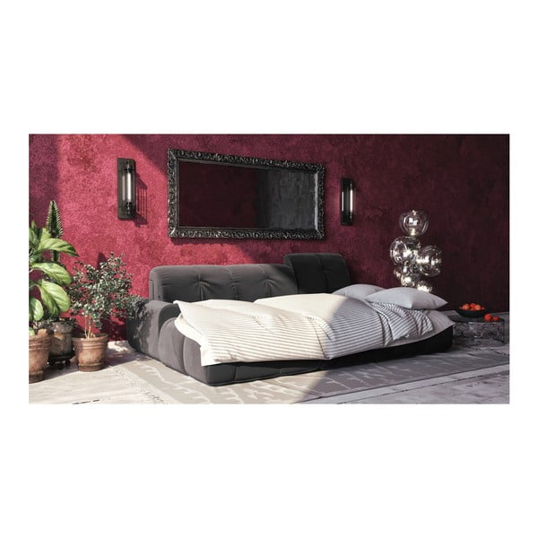 Tous sötétszürke kinyitható bársony sarokkanapé, jobb oldali - devichy-image-3