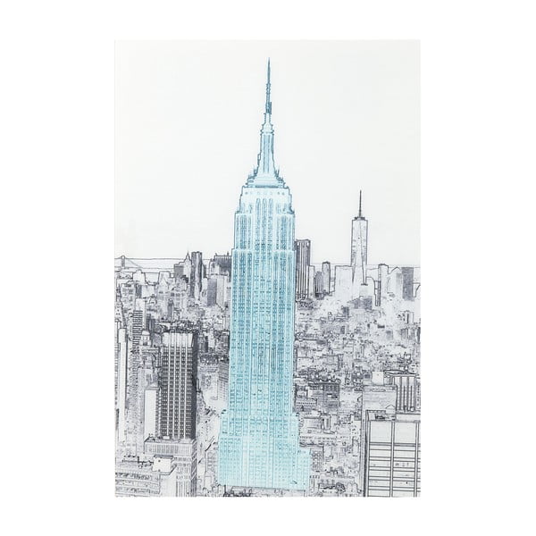 Empire State Building üvegezett falikép, 120 x 80 cm - Kare Design