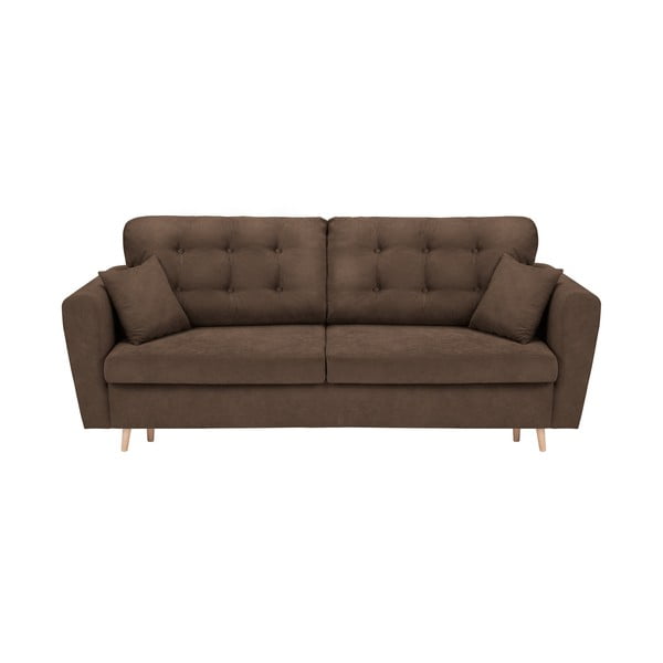 Grenoble barna háromszemélyes kinyitható kanapé, tárolóhellyel - Cosmopolitan Design