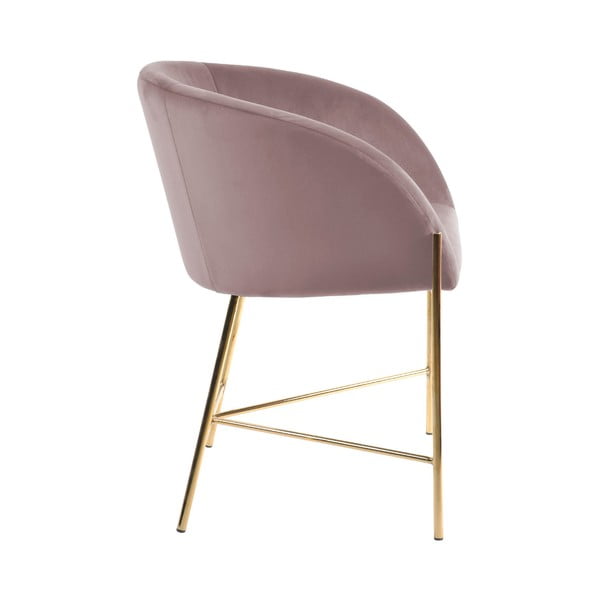 Nelson pasztell rózsaszín szék, aranyszínű lábakkal - Interstil-image-2