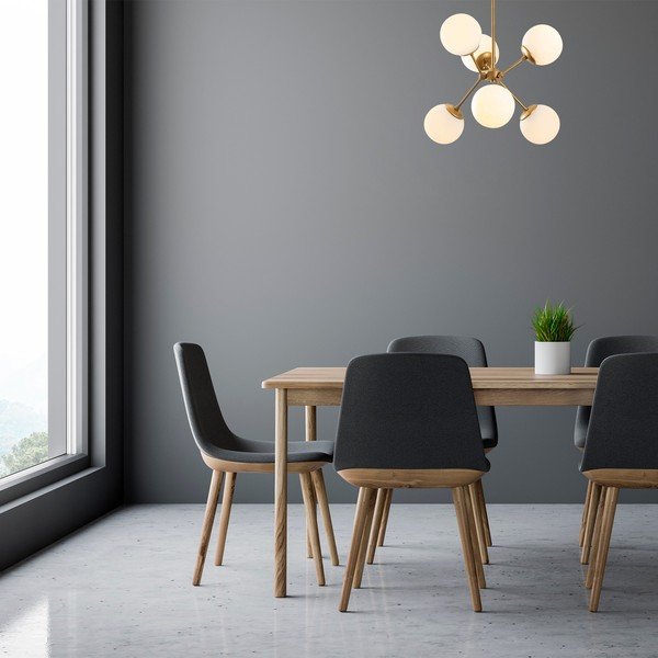 Fehér-aranyszínű függőlámpa üveg búrával ø 55 cm Gondol – Opviq lights-image-1