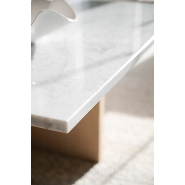 Fehér-barna márvány dohányzóasztal 90x90 cm Brooksville - Rowico-image-1