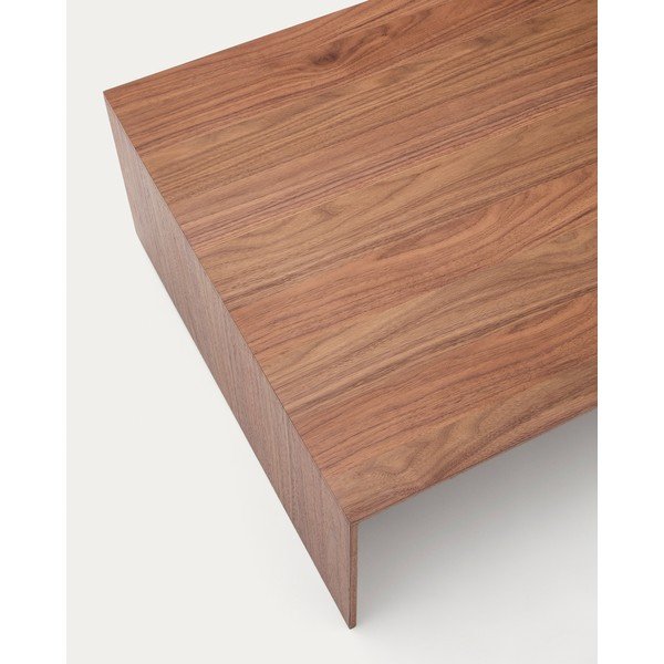 Sötét natúr színű dohányzóasztal diófa dekorral 70x140 cm Litto – Kave Home-image-4