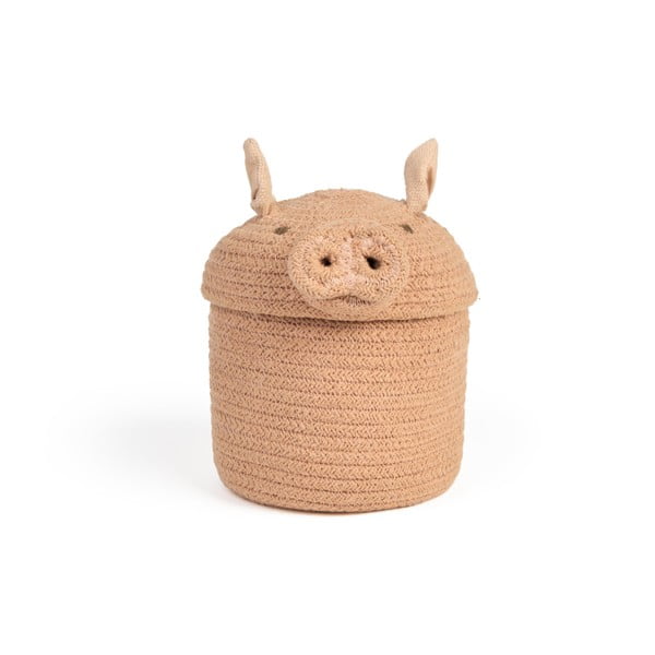 Világos rózsaszín textil játéktároló kosár ø 17x15 cm Mini Peggy the Pig – Lorena Canals