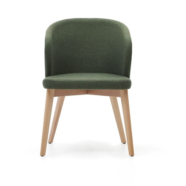 Sötétzöld kárpitozott étkezőfotel Darice – Kave Home-image-4