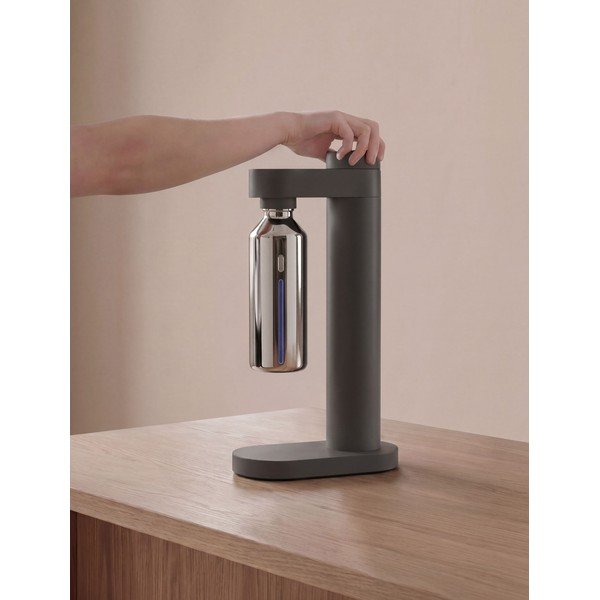 Ezüstszínű rozsdamentes acél szódakészítő palack Brus – Stelton-image-3
