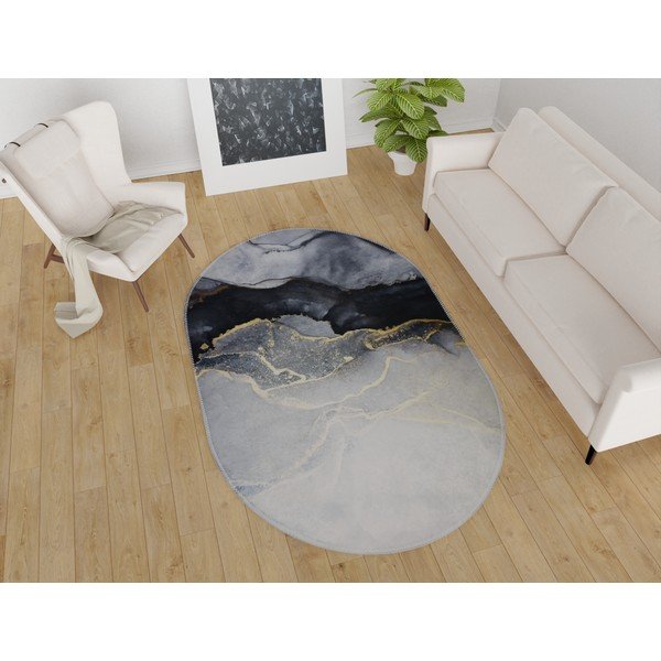 Fekete-fehér mosható szőnyeg 60x100 cm – Vitaus-image-1