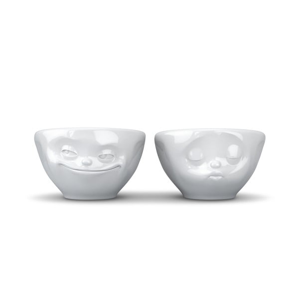 Fehér porcelán tálka szett 2 db-os 100 ml Grinning & Kissing – 58products