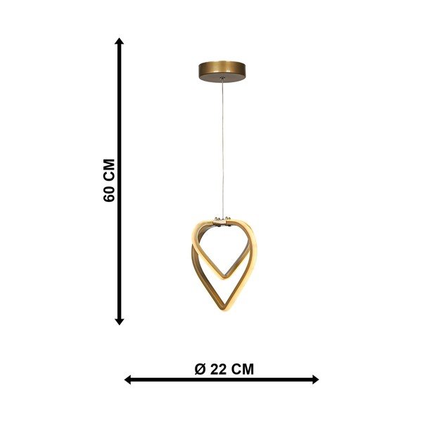 Bronzszínű fém LED függőlámpa ø 22 cm Sevinc – Squid Lighting-image-4