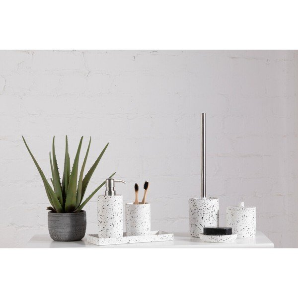 Krémszínű beton fogkefetartó pohár Mozie – Premier Housewares-image-1